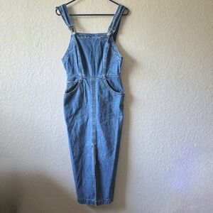 Vintage GUESS Jeans Denim Overall Dress Made USA 100% Cotton Size S
